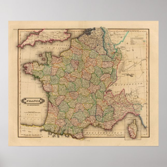 Poster France, départements (Devant)