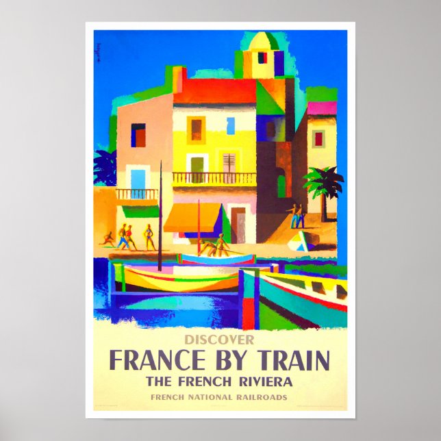 Poster France en train voyage vintage (Devant)