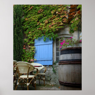 Poster France, Les Baux de Provence, café patients