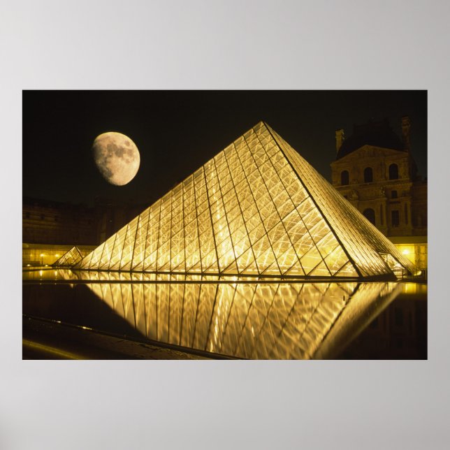 Poster France, Paris, Le Musée du Louvre, Nuit (Devant)