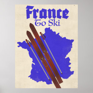 Poster France Pour Skier