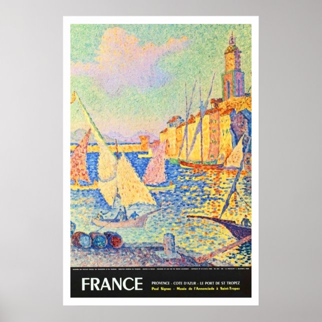 Poster France, Provence, Côte d'Azur, Port St Tropez (Devant)