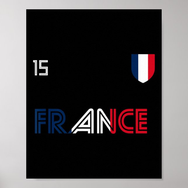 Poster France Retro Soccer French Flag  (Devant)