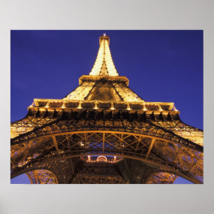 Poster FRANCE, Tour Eiffel de Paris, vue du soir