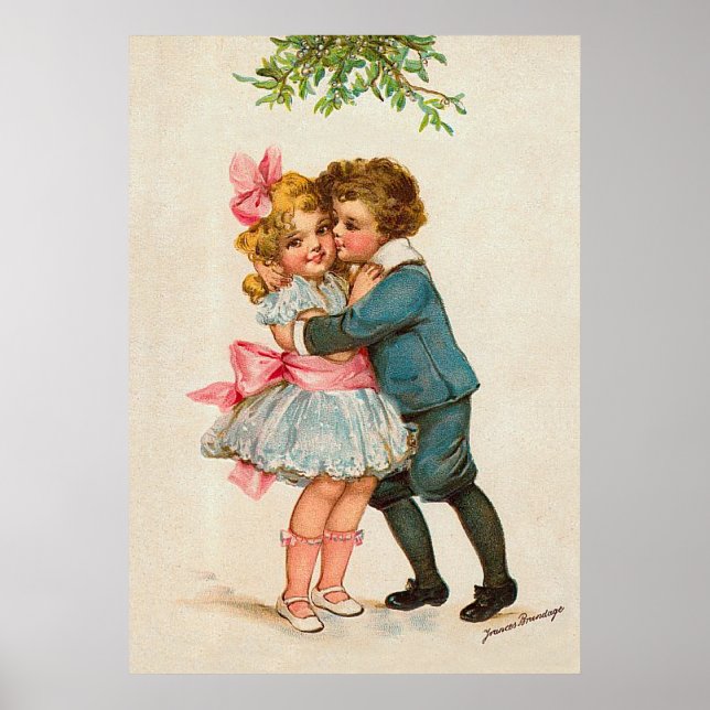 Poster Frances Brundage - Enfants sous Mistletoe (Devant)