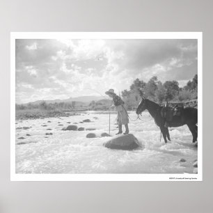 Poster Frances Phelps Belden pêche à la mouche dans la ri