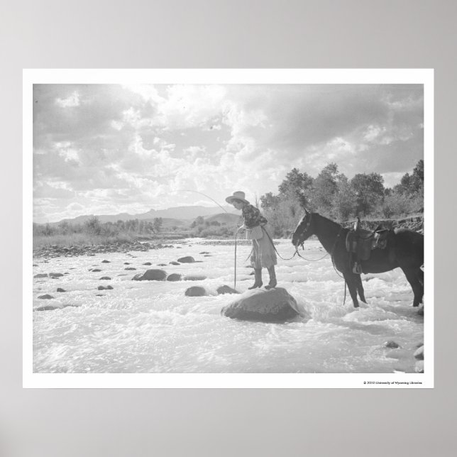 Poster Frances Phelps Belden pêche à la mouche dans la ri (Devant)