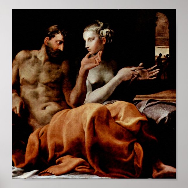 Poster Francesco Primaticcio - Odysseus et Penelope (Devant)