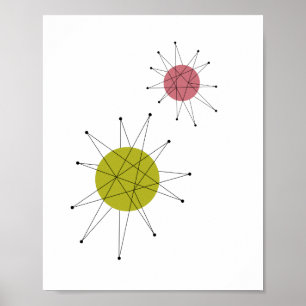 Poster Franciscan Starburst Avocat Vert Rose Milieu du Si