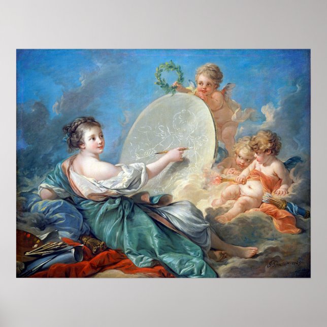 Poster François Boucher Allégorie de la peinture (Devant)