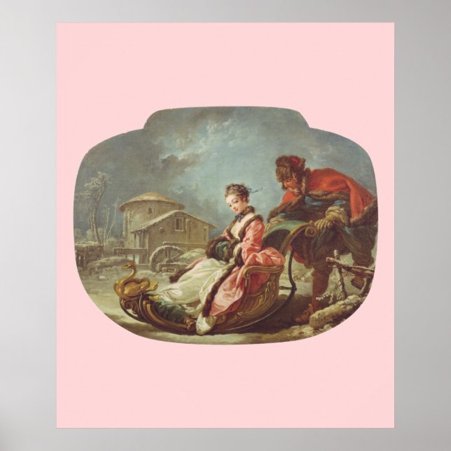 Poster François Boucher The Four Seasons : hiver L'hiver (Devant)