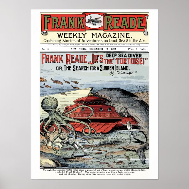 Poster Frank Read Jr Futurist Sci-Fi, numéro 1-8, 1902 (Devant)