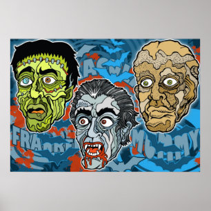 Poster Frankenstein Dracula la maman