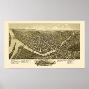 Poster Franklin, PA Carte panoramique - 1901