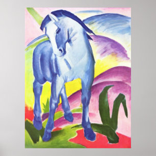 Poster Franz Marc - Cheval Bleu I 1911 Equine Equestrian