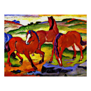 Poster Franz Marc, Chevaux de Pâturage IV