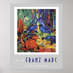 Poster Franz Marc - expressioniste allemand - cerfs