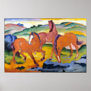 Poster Franz Marc Grazing Horses