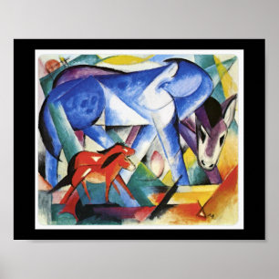 Poster Franz Marc, Les Premiers Animaux,