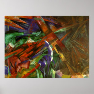 Poster Franz Marc - Sort animal 1913 Toile Mort après