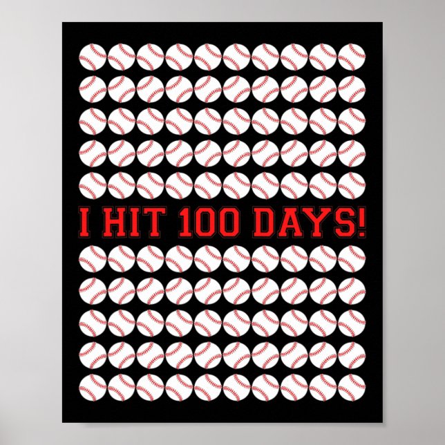 Poster Frappe 100 Jours De Baseball Scolaire 100E Jour Ca (Devant)