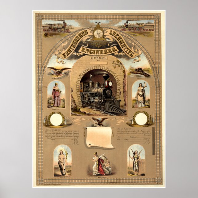 Poster Fraternité des ingénieurs de locomotives (Devant)