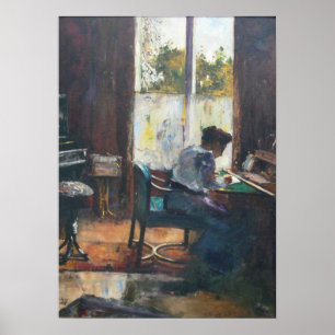 Poster Frau am Schreibtisch