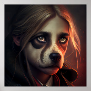 Poster Frau Fanatsy Hund wirklich lustig