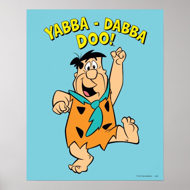 Poster Fred Flintstone Yabba-Dabba Doo ! (Devant)