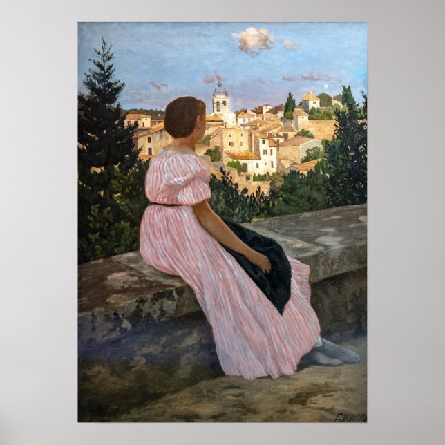 Poster Frederic Bazille - La robe rose (Devant)