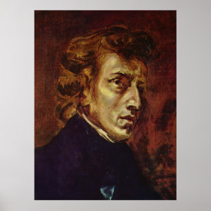 Poster Frederic Chopin Portrait par Eugene Delacroix