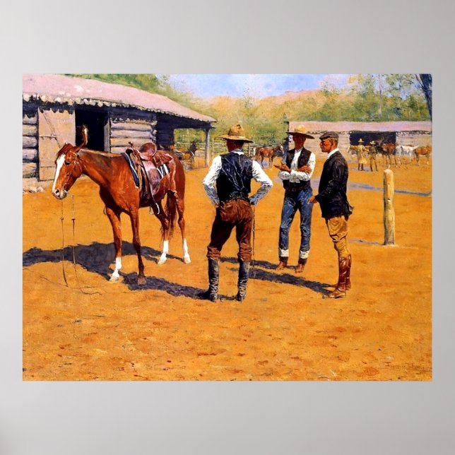 Poster Frederic Remington Art de l'Ouest "Acheter des Pon (Devant)