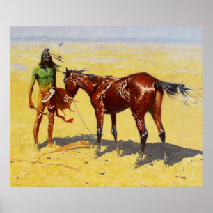 Poster Frederic Remington Art Occidental "Chassé"