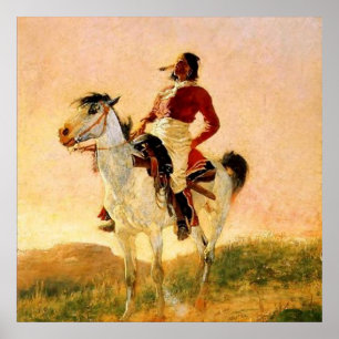 Poster Frederic Remington Art occidental "Comanche modern