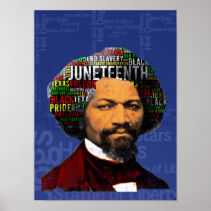 Poster Frederick Douglass c1860s, Junetten Word Cloud