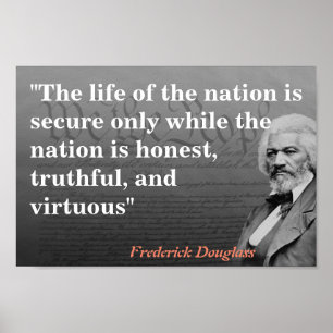 Poster Frederick Douglass Citation sur la vie de la natio