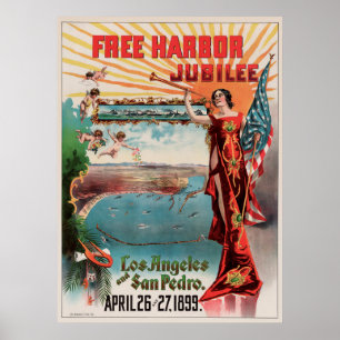 Poster Free Harbour Jubilee, Los Angeles et San Pedro.