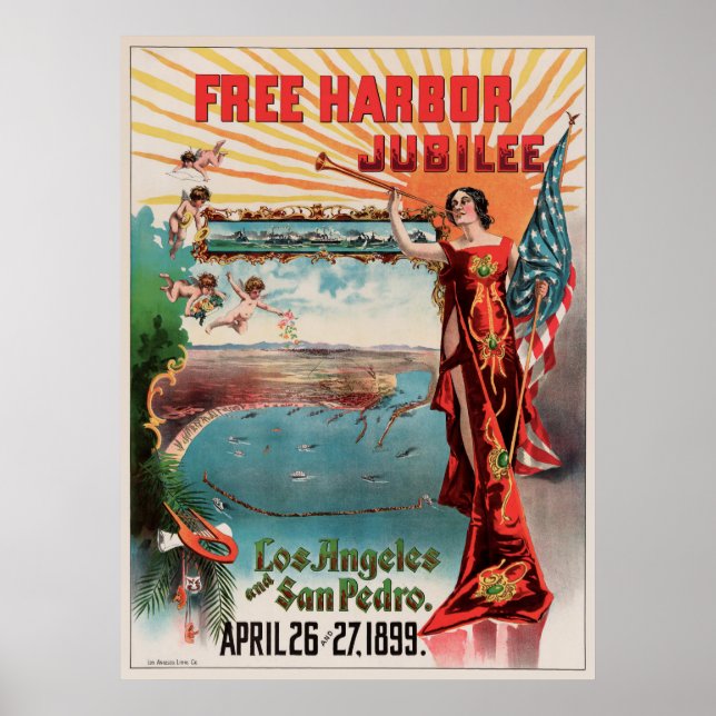 Poster Free Harbour Jubilee, Los Angeles et San Pedro. (Devant)