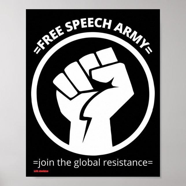 Poster "FREE SPEECH ARMY" (Vorne)