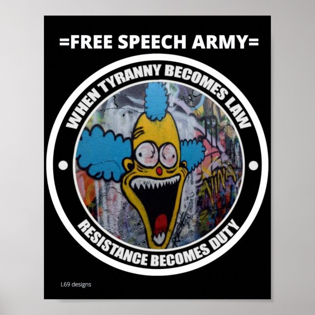 Poster "FREE SPEECH ARMY 3" (Vorne)