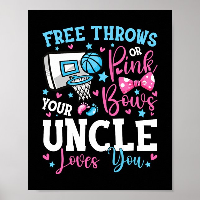 Poster Free Throws or Pink Bows Uncle Loves You Cute Gend (Devant)
