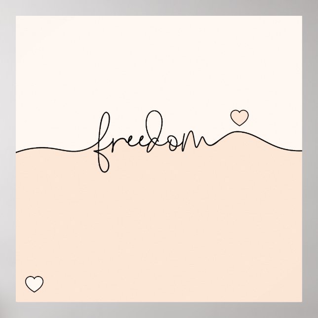 Poster Freedom Minimalist Typography Design (Devant)