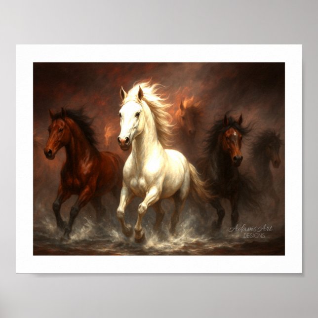 Poster Freedom Run - Majestic Horses Galloping (Devant)