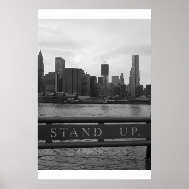 Poster Freedom Tower New York City - "STAND UP" (Devant)