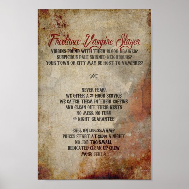 Poster Freelance Vampire Slayer (Devant)