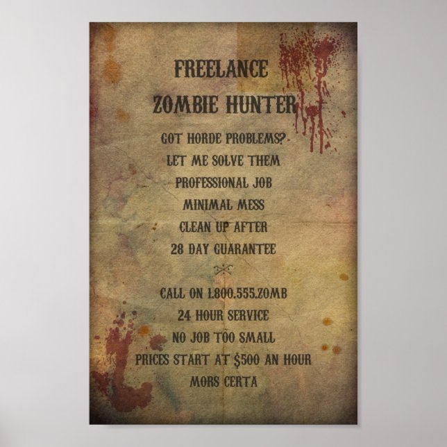 Poster Freelance Zombie Hunter (Devant)