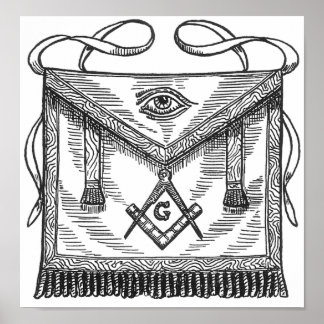 Poster Freemasony Blue Lodge Apron