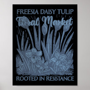 Poster Freesia Daisy Tulip Enracinée Dans La Résistance S
