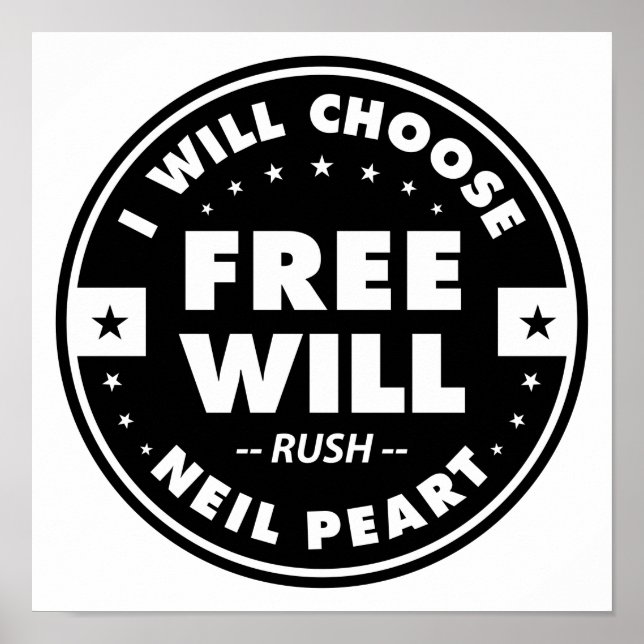 Poster Freewill, citation motivante (Devant)