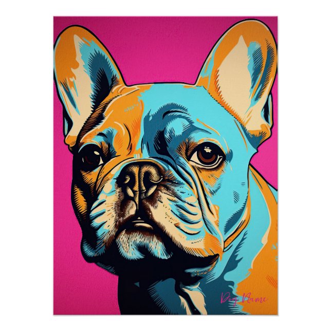 Poster French Bulldog 001 - Bruno Pokopen (Devant)